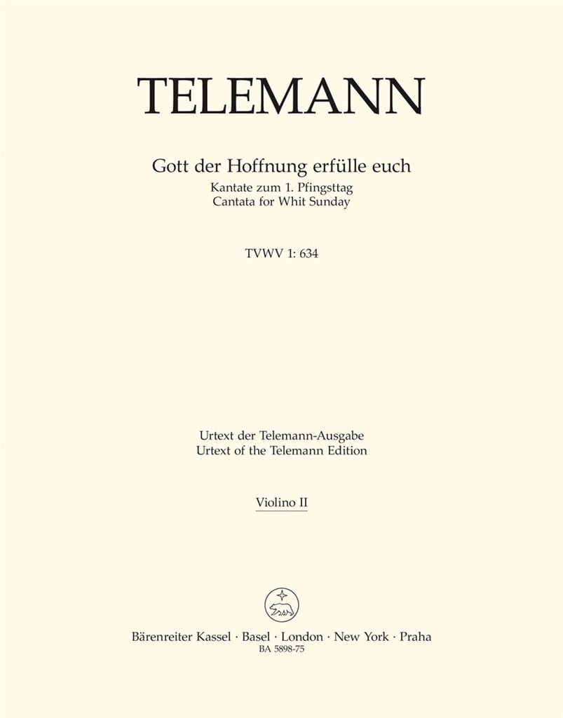 Gott der Hoffnung erfülle euch TVWV 1:634